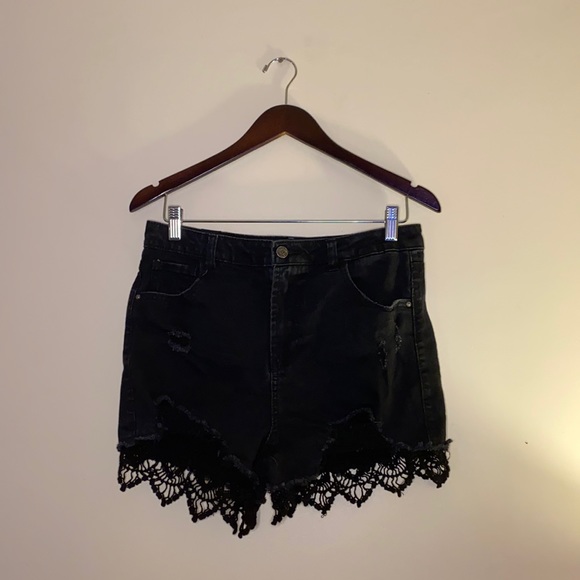 Pants - Almost Famous Black Denim Shorts